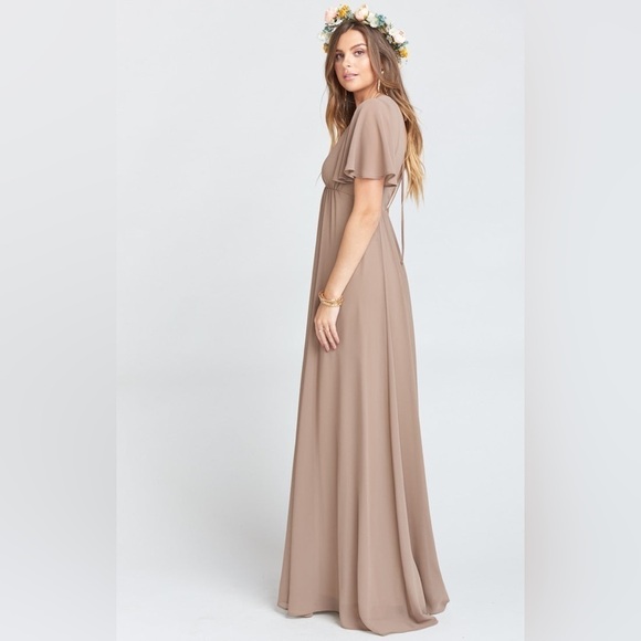 SHOW ME YOUR MUMU Faye Flutter Maxi Dress In Dune Chiffon - Picture 2 of 4